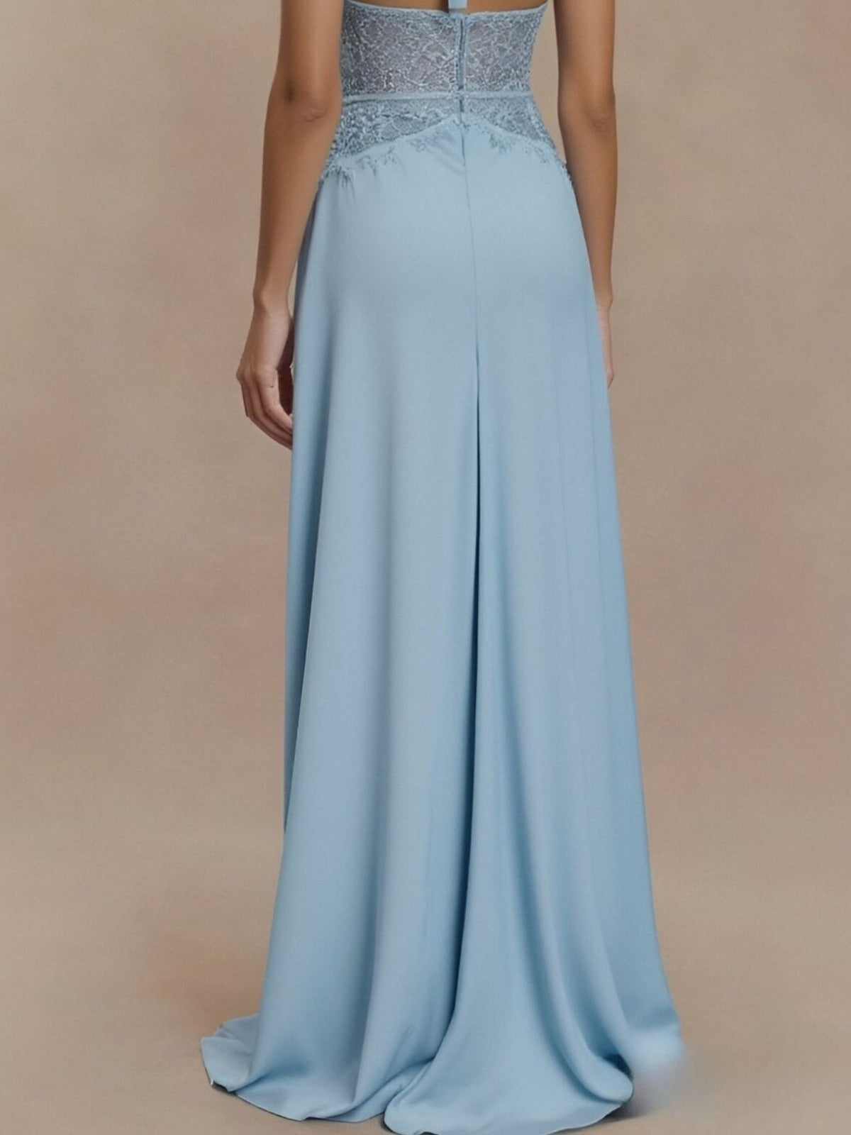 Halter Neck Lace Trimmed Maxi Dress — view 6