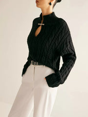 Keyhole Cable-Knit Sweater — view 6