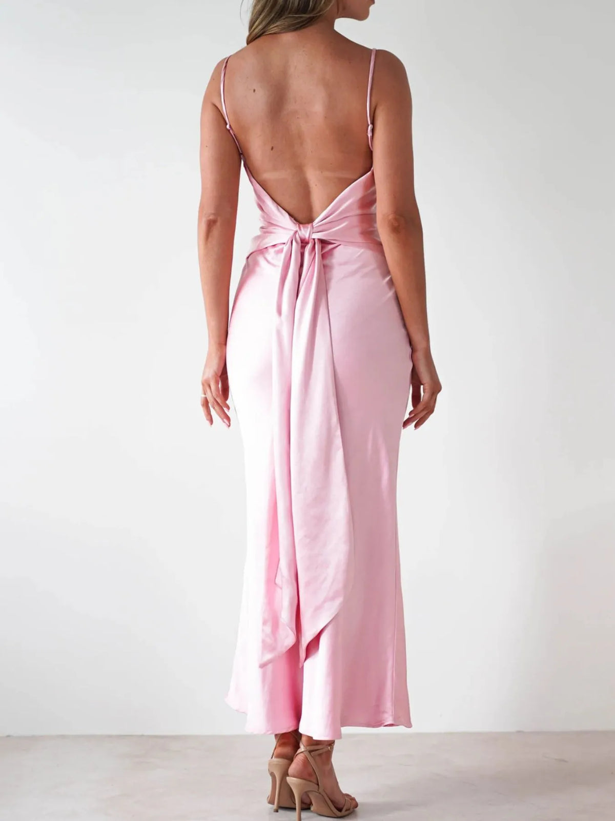 Satin Backless Cami Dress — view 20