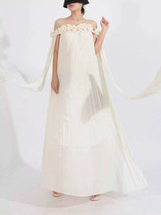 Off-Shoulder Floral Pleated Maxi Dress — view 2