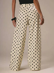 Polka Dot Wide Leg Jeans - A Stylish Twist on Classic Denim — view 6