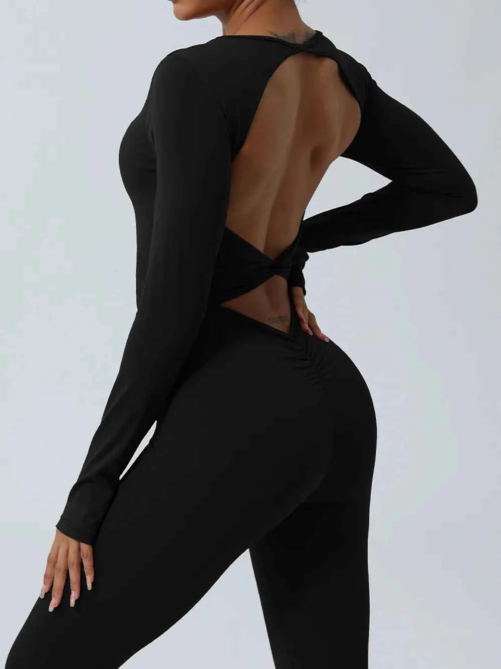 Twisted Backless Long Sleeve Jumpsuit — view 4