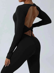 Twisted Backless Long Sleeve Jumpsuit — view 4