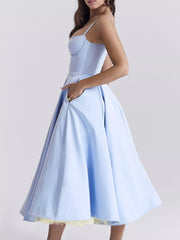 Sweetheart Neck A-Line Midi Dress — view 10