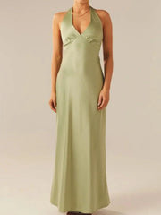 Halter Neck Wrap Maxi Dress with Tie Detail — view 3
