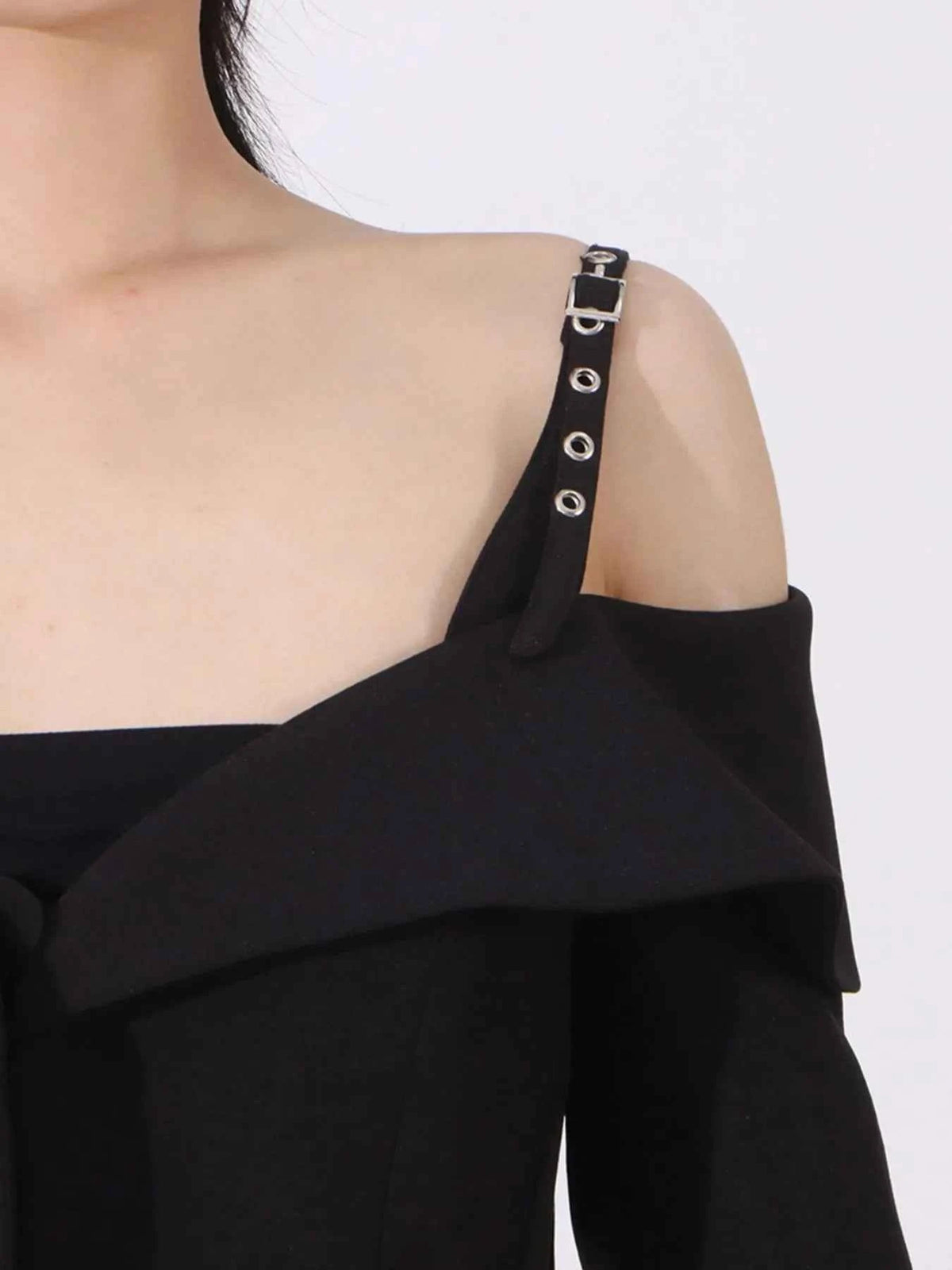 Ruffled Cold Shoulder Long Sleeve Outerwear — view 4