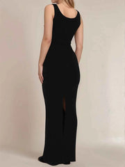 Devine Side Slit Wide Strap Maxi Dress — view 3