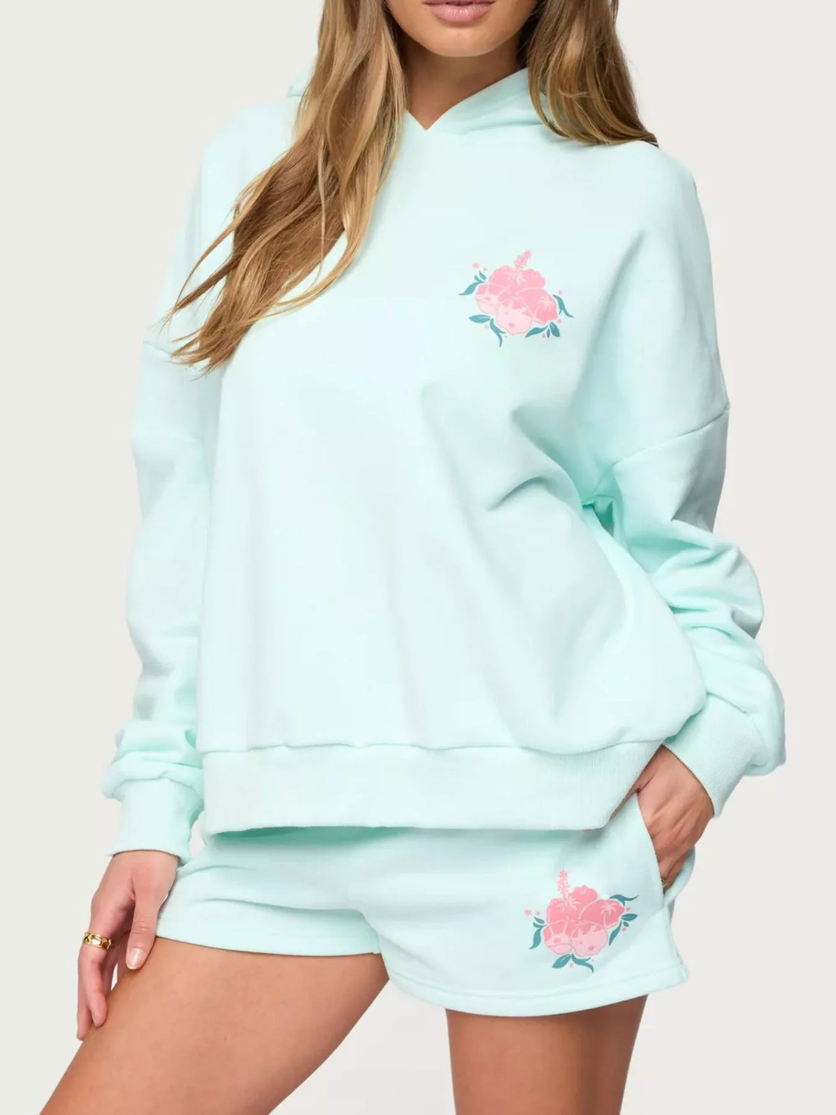Drop Shoulder Graphic Hoodie with Kangaroo Pocket — view 14