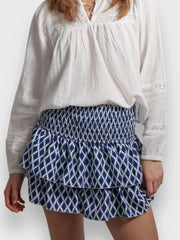 Smocked Wideband Waist Layered Mini Skirt — view 7