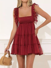 Ruffled Square Neck Tiered Dress — view 11