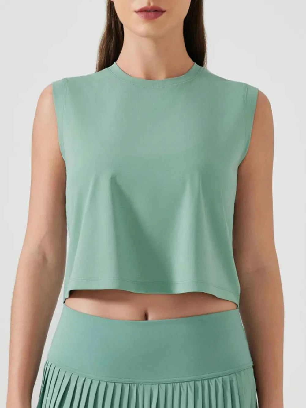 Round Neck Cropped Active Tank - Comfort Meets Style — view 6