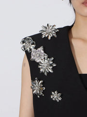 Stylish Flower Sleeveless Vest and Skirt Set for Effortless Elegance — view 6