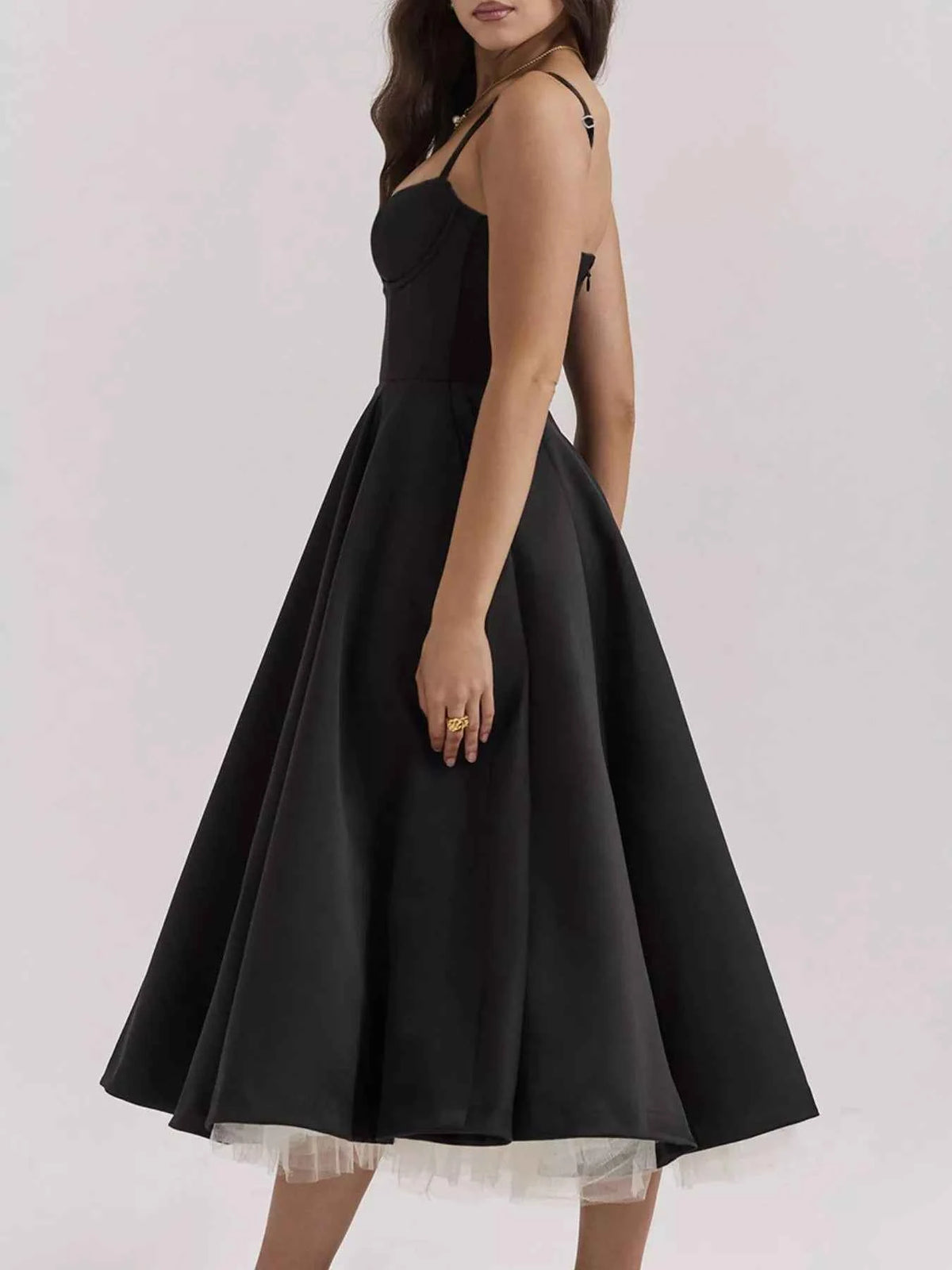Sweetheart Neck A-Line Midi Dress — view 4
