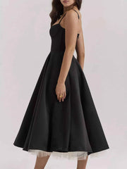 Sweetheart Neck A-Line Midi Dress — view 4