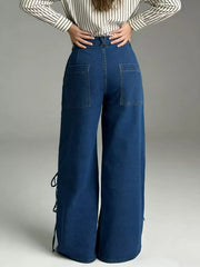 Lace-Up Wide Leg Jeans - Chic Comfort for Every Occasion — view 8