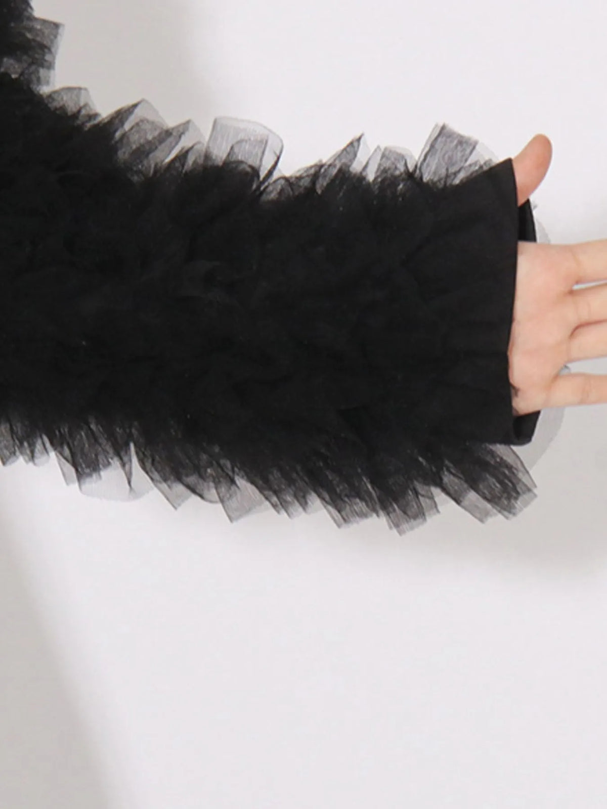 One Button Mesh Long Sleeve Blazer — view 9