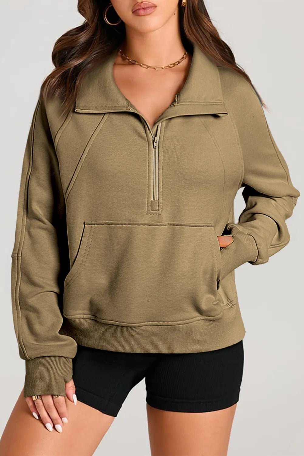 Half Zip Long Sleeve Sweatshirt — view 9