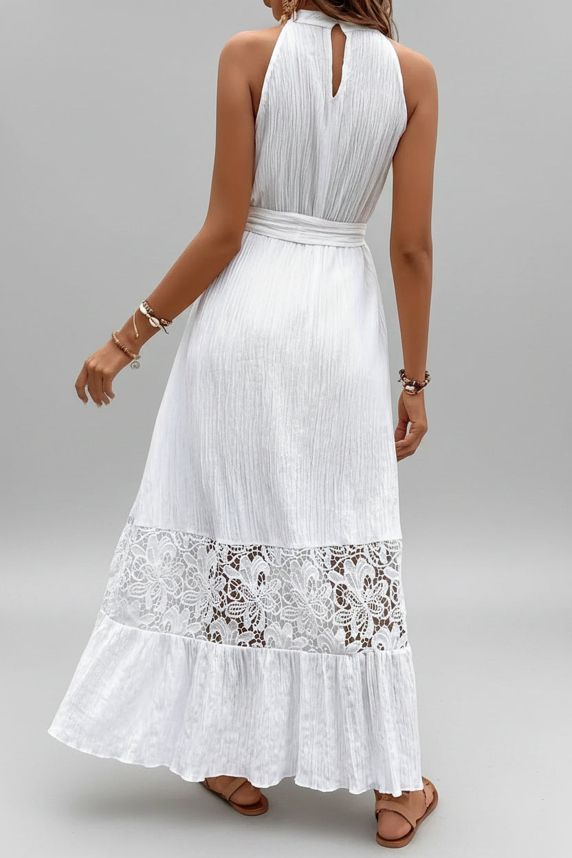 Lace Detail Sleeveless Maxi Cami Dress - Elegant & Timeless — view 5