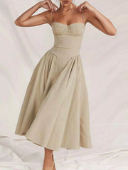 Sweetheart Neck Spaghetti Strap Midi Dress — view 4