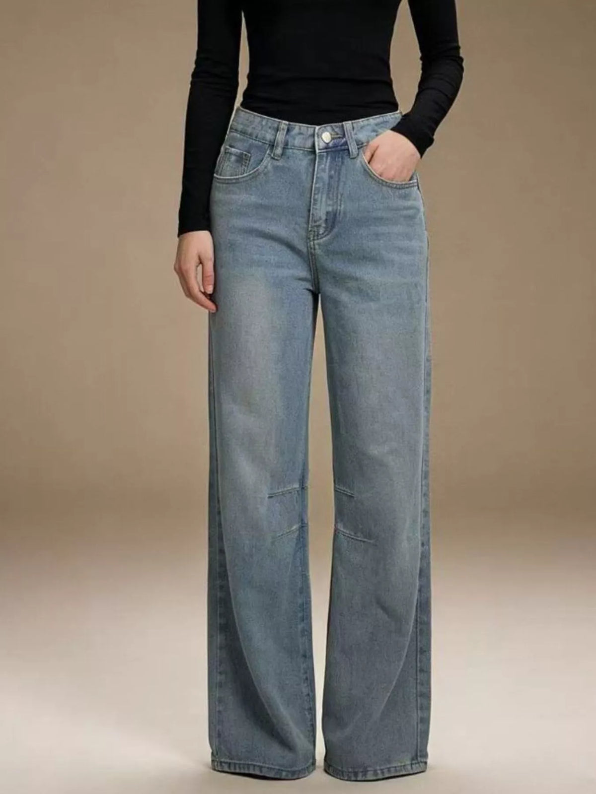 Wide Leg Wash Jeans - Effortless Style and Comfort — view 6
