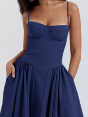 Sweetheart Neck Spaghetti Strap Midi Dress — view 8