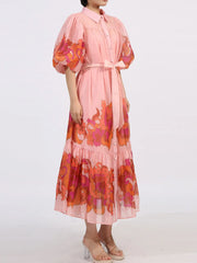 Button Front Puff Sleeve Dress — view 6