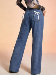Bow Back Wide Leg Jeans - Effortless Style and Comfort — view 7