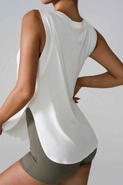 Slit Round Neck Active Tank - Ultimate Comfort & Style — view 2