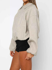 Oversized Zip-Up Drop Shoulder Jacket - Effortless Style & Comfort — view 3