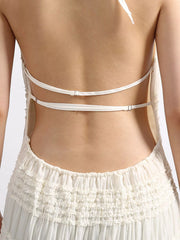 Backless Halter Neck Ruched Maxi Dress — view 8