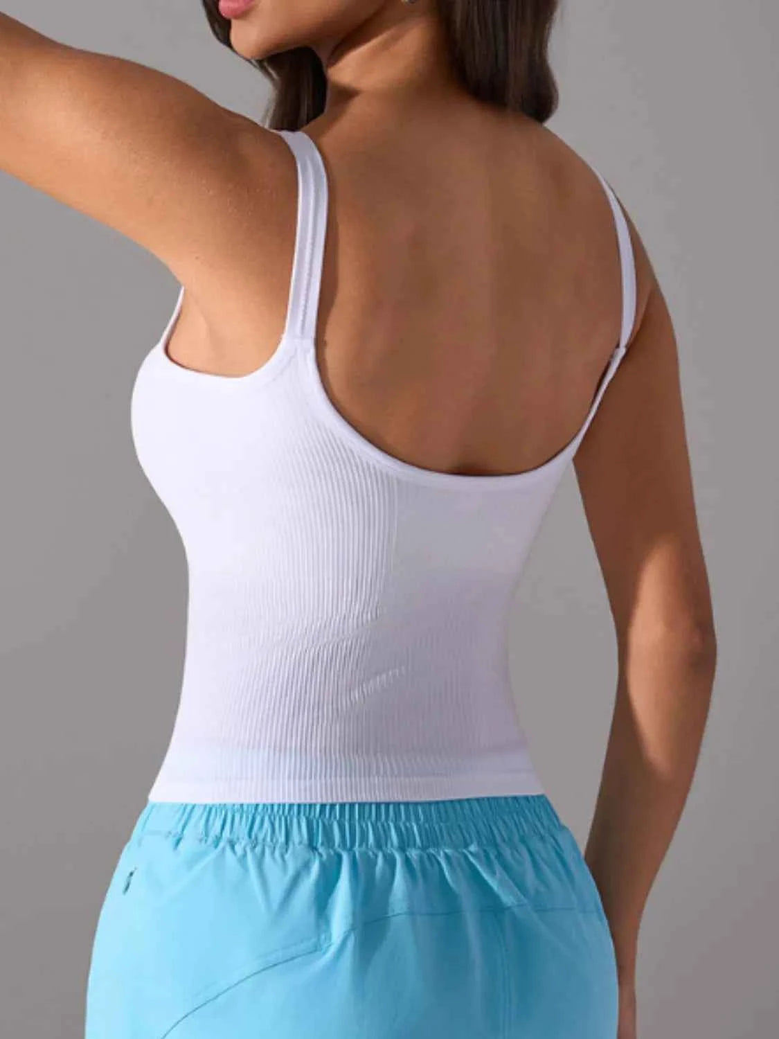 Scoop Neck Active Tank with Detachable Chest Pads — view 3