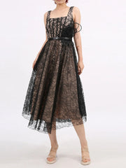 Lace Square Neck Midi Dress — view 7