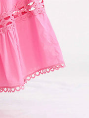 Lace Button Up Long Sleeve Top and Skirt Set — view 4