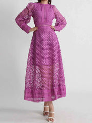 Lace Long Sleeve Midi Dress — view 3