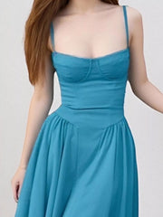 Sweetheart Neck Spaghetti Strap Midi Dress — view 28