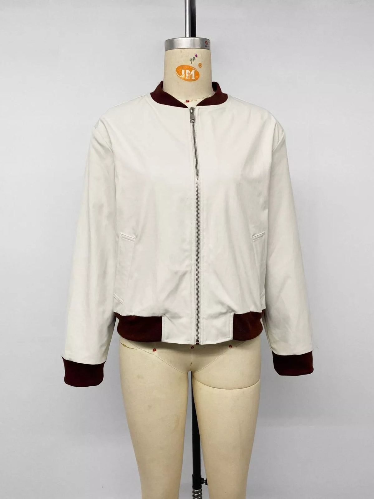 Contrast Trim Zip Up Jacket - Stylish Comfort for Everyday Wear — view 6
