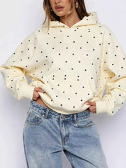 Polka Dot Raglan Sleeve Hoodie — view 3