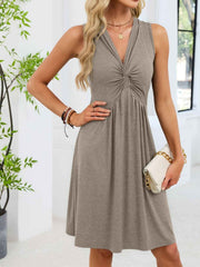 Sleeveless Twist Knot Front Casual Dress - Effortless Style & Comfort — view 17