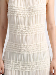 Backless Halter Neck Ruched Maxi Dress — view 7