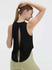 Cutout Back Round Neck Active Tank - Lightweight & Stylish Comfort — view 15