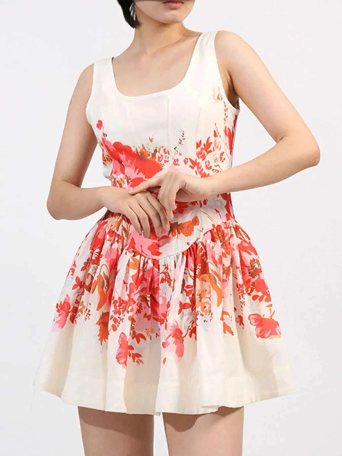 Floral Print Sleeveless A-Line Mini Dress — view 2
