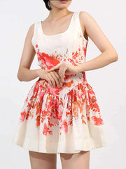 Floral Print Sleeveless A-Line Mini Dress — view 2