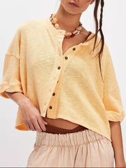 Button-Front Half Sleeve Cardigan — view 8