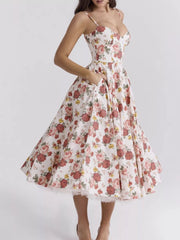 Sweetheart Neck A-Line Midi Dress — view 15