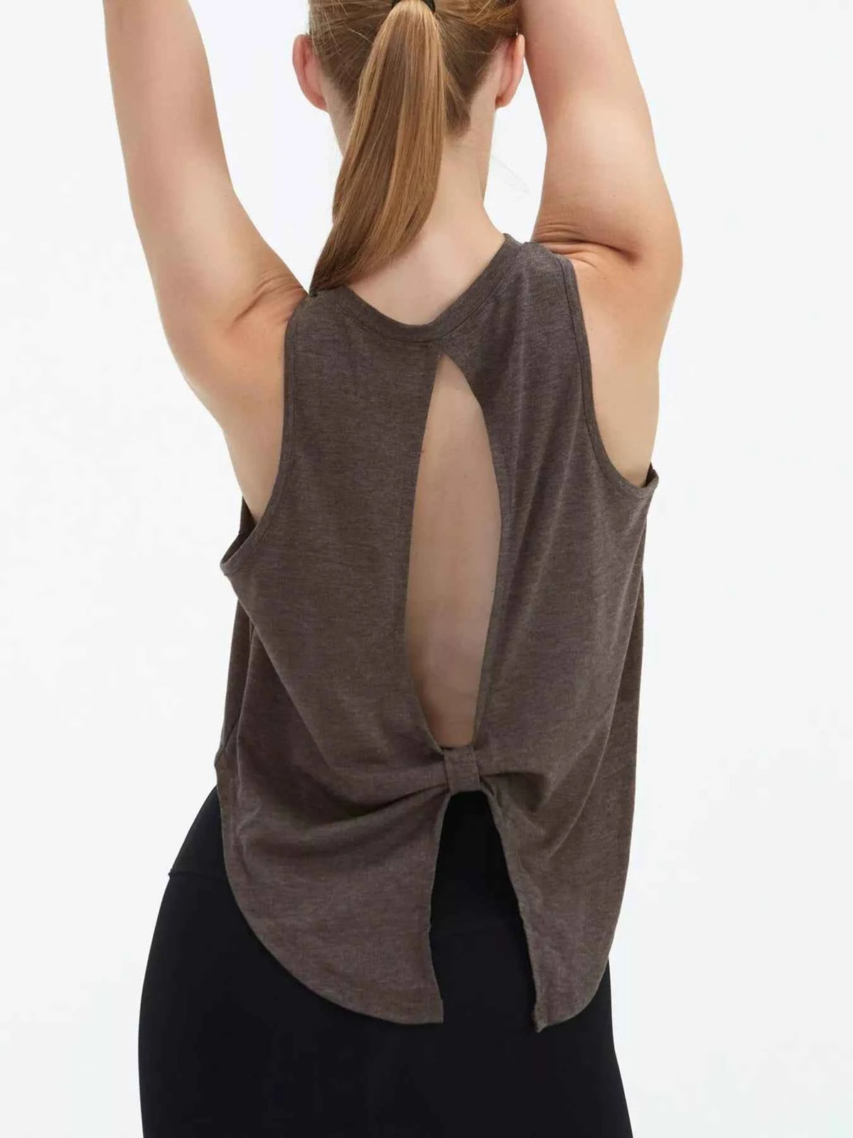 Cutout Back Round Neck Active Tank - Lightweight & Stylish Comfort — view 8