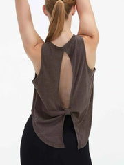 Cutout Back Round Neck Active Tank - Lightweight & Stylish Comfort — view 8