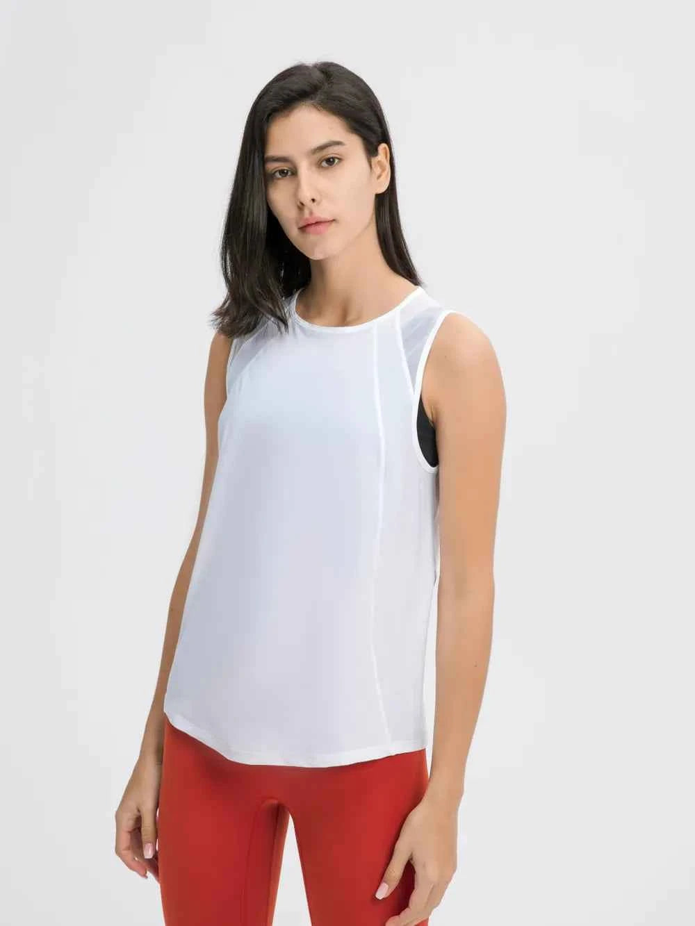 Cutout Back Round Neck Active Tank - Elevate Your Workout Wardrobe — view 15