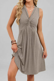 Sleeveless Twist Knot Front Casual Dress - Effortless Style & Comfort — view 13