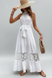 Lace Detail Sleeveless Maxi Cami Dress - Elegant & Timeless — view 4
