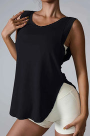 Slit Round Neck Active Tank - Ultimate Comfort & Style — view 4